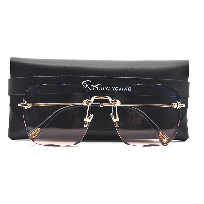 RBB Women’s Rimless Sunglasses – UV400 Gradient Summer Shades