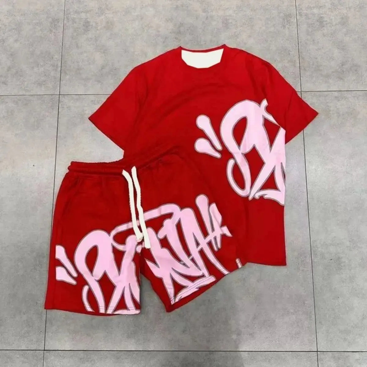 RBB Urban Rider Men's Motorcycle-Inspired Casual Two-Piece Set – T-Shirt & Shorts