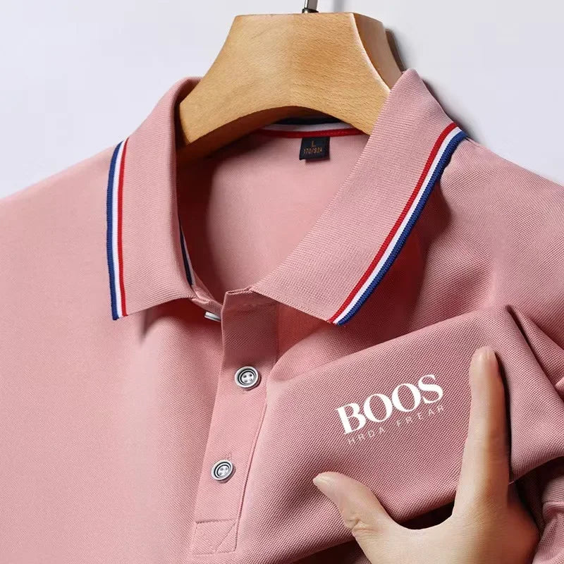 RBB Men’s Embroidered Business Casual Polo Shirt – Breathable & Stylish Short Sleeve Top