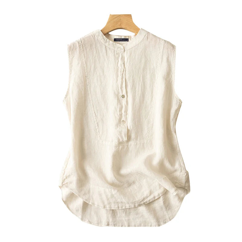 RBB Women's Elegant Sleeveless Blouse – Summer Solid Tunic Top