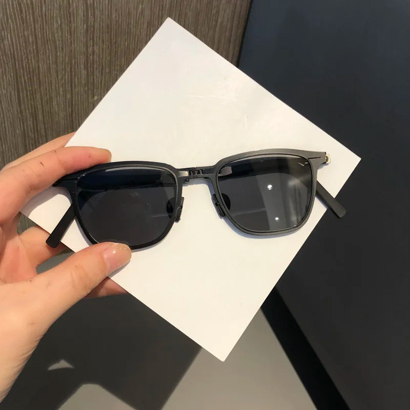 RBB Polarized Folding Sunglasses for Men – Lightweight Stainless Steel, Ultra-Thin Retro Design
