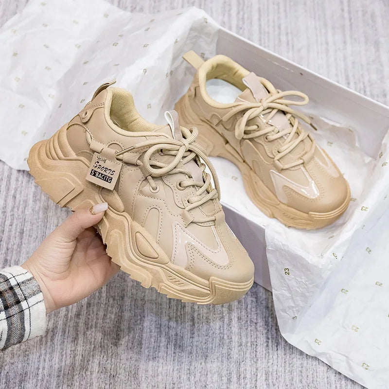 Chunky 2025 Women's Leather Sneakers – Casual Sport Trainers