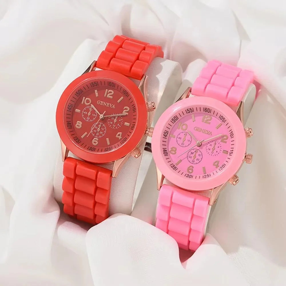 RBB Luxury Couple's Watch Set – Elegant Alloy & Silicone Strap Quartz Watches (2 Pcs)