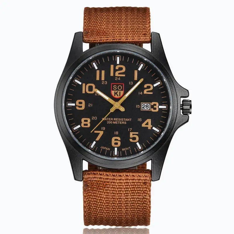 RBB Men's Luxury Military Quartz Watch – Nylon Band, Sport & Casual Design