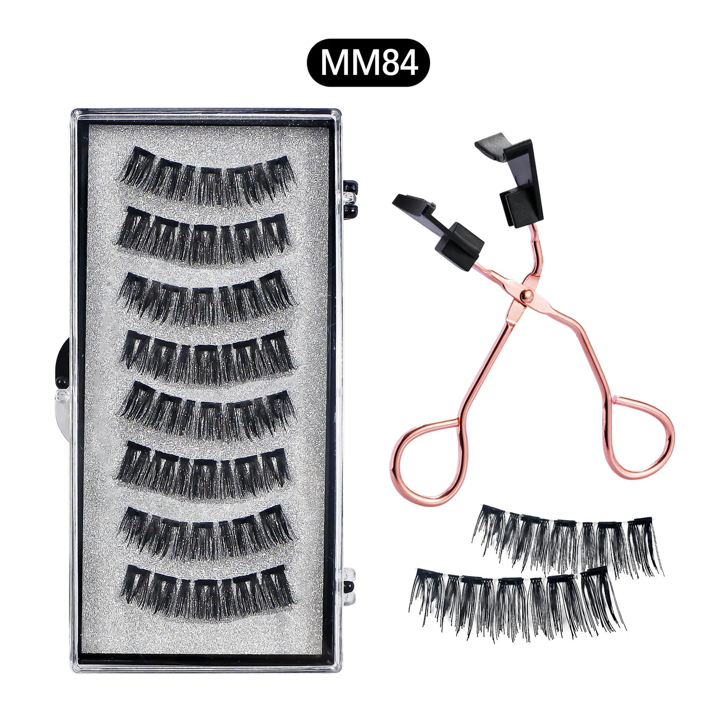 RBB 8Pcs Magnetic Eyelashes Set – No Glue Needed, Reusable Natural Thick Lashes with Applicator