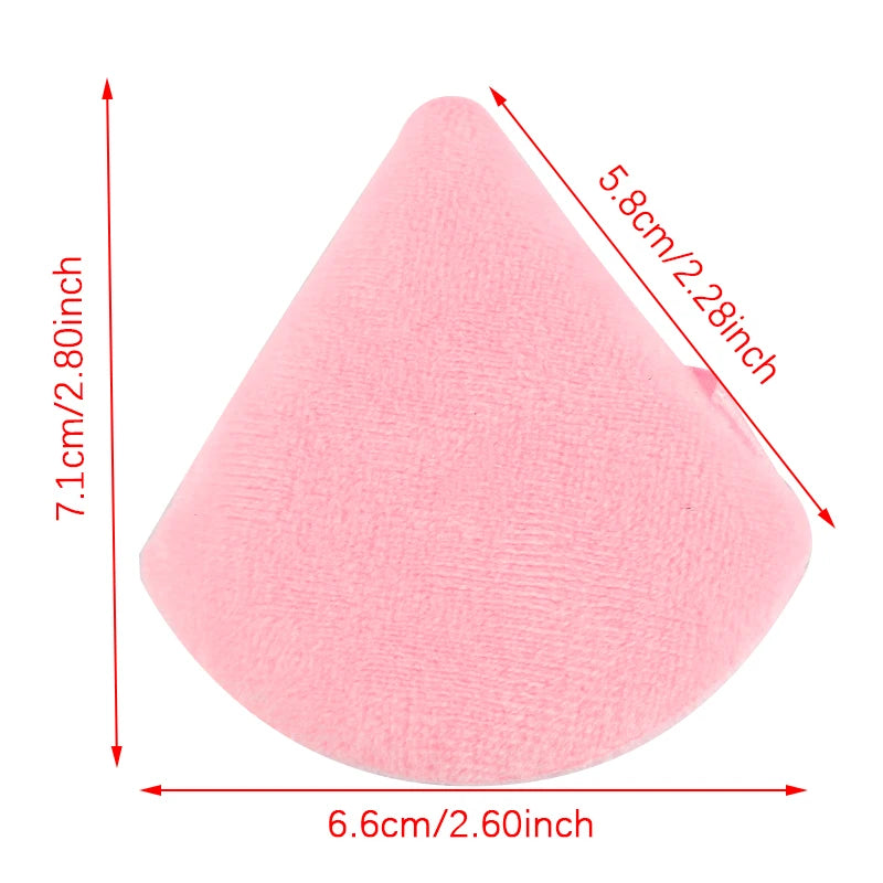1/2/3/6Pcs Triangle Velvet Powder Puff – Reusable & Washable Makeup Sponges for Face & Eye