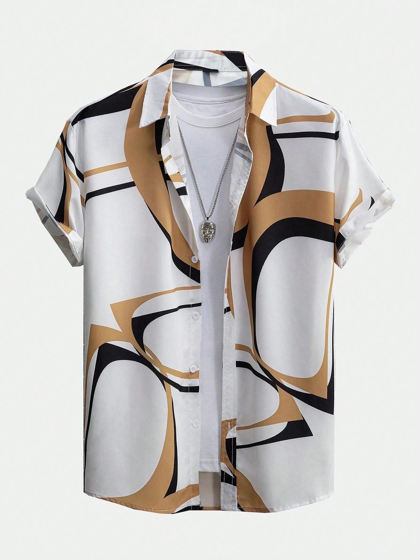 RBB Men’s Coconut Tree Print Shirt – Casual Summer Button-Down