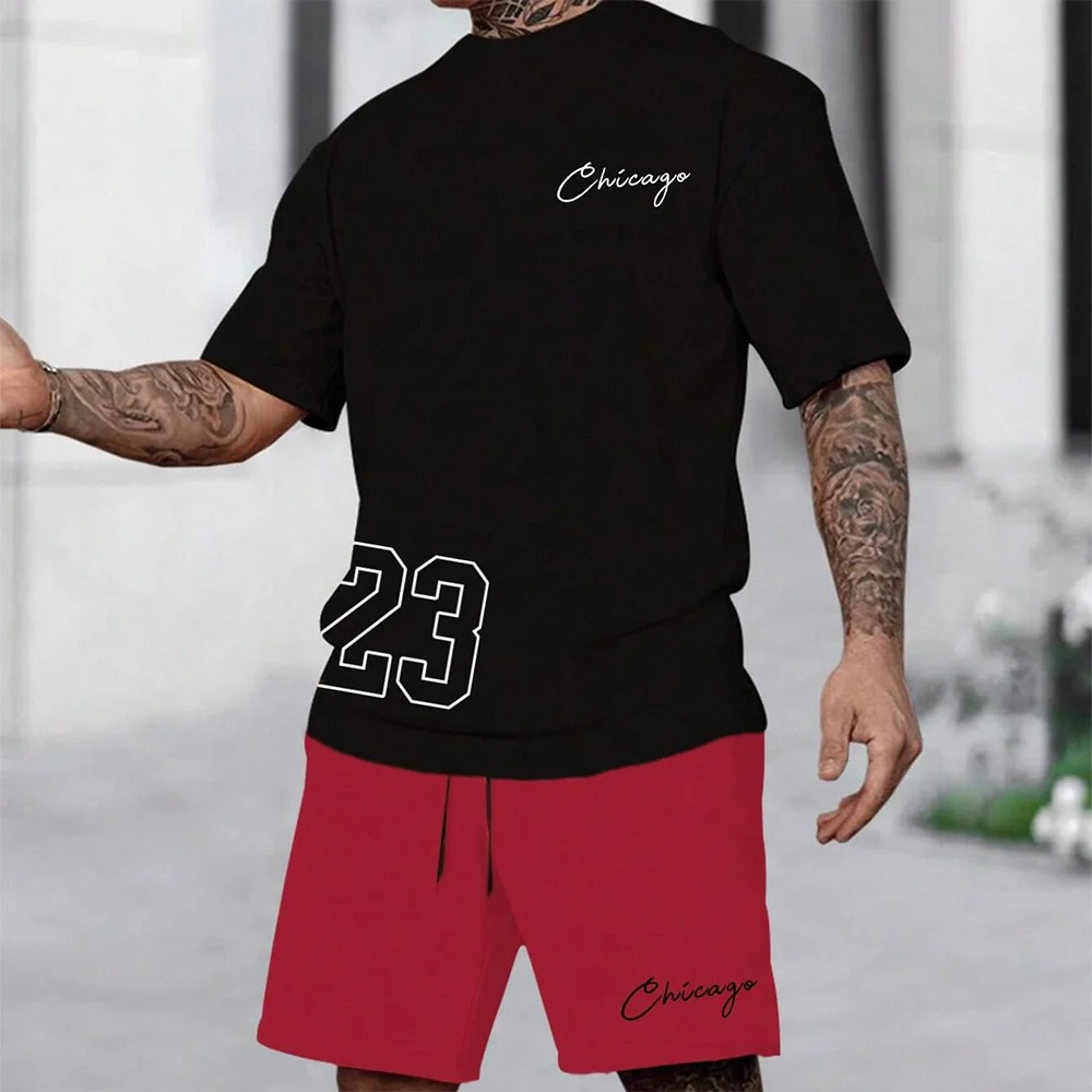 RBB 2024 New Fashion 3D Printed Men’s Oversized Short Sleeve Shorts Suit – Summer Casual Sportswear