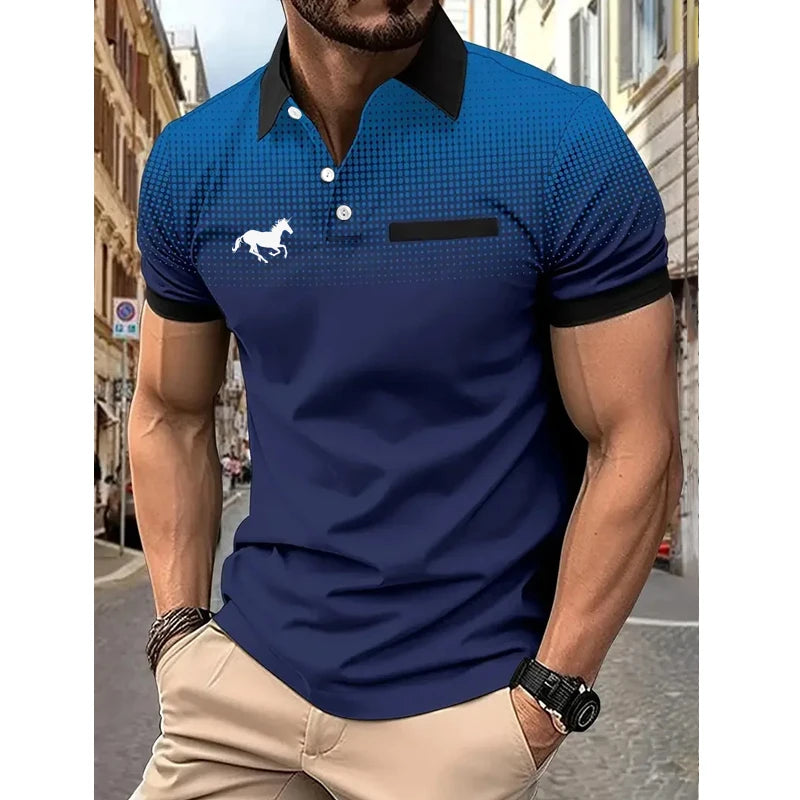 RBB Men’s Summer Slim Fit Sport Polo Shirt – Short Sleeve, 100% Polyester with Fake Pocket Decoration | Casual Golf & Sport