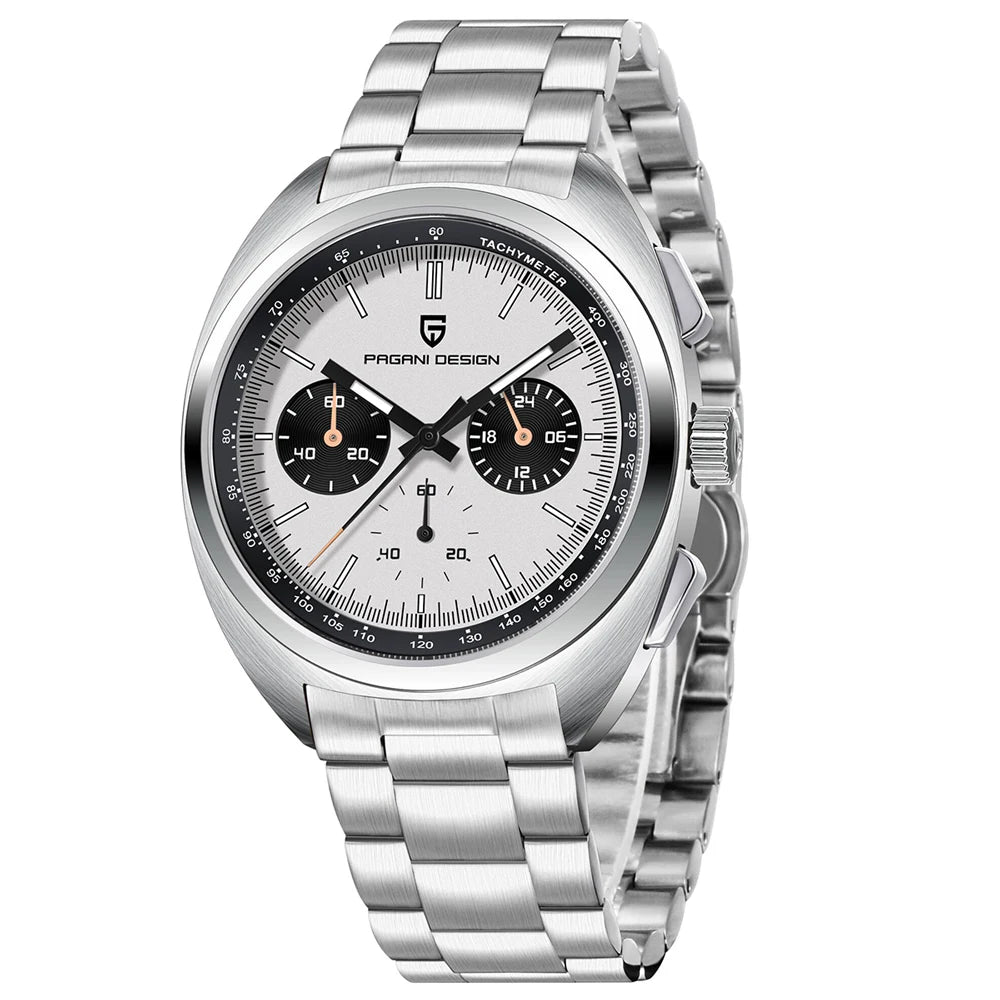 RBB DESIGN 2025 Retro Luxury Chronograph Men's Quartz Watch – VK63 Leather Sport Timepiece