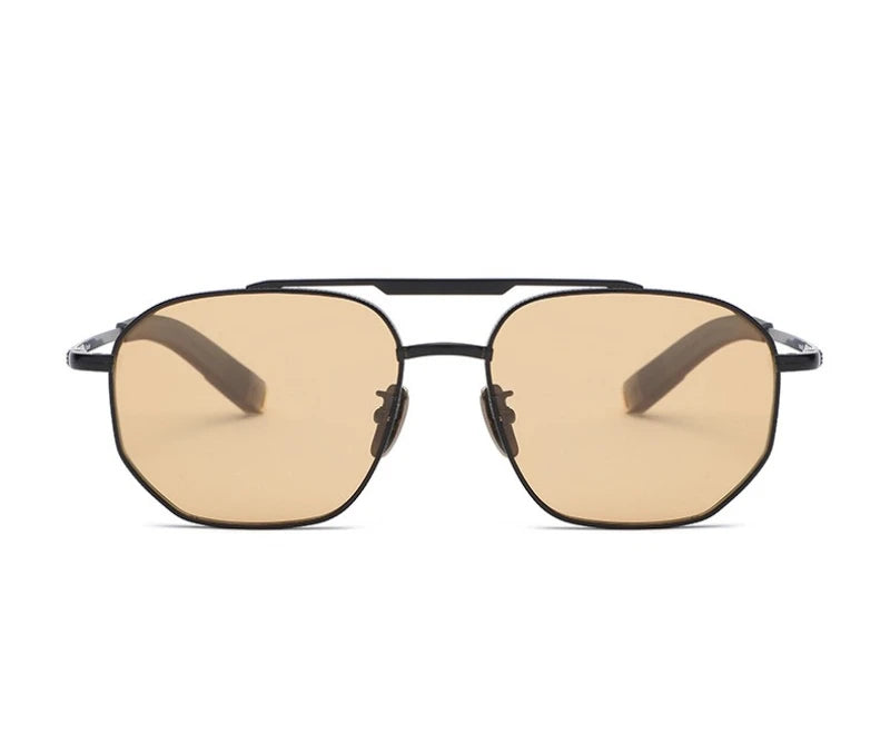 RBB Polarized Titanium Sunglasses – Handmade Square Frame Eyewear for Men & Women (Model 50003)