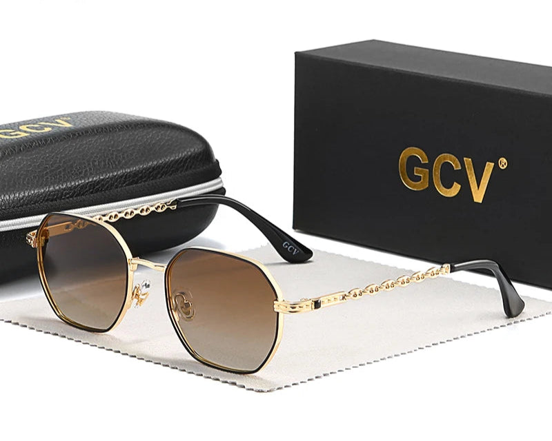 RBB Classic Retro Women's Sunglasses – Rectangular Square Metal Frame with Polaroid Lenses