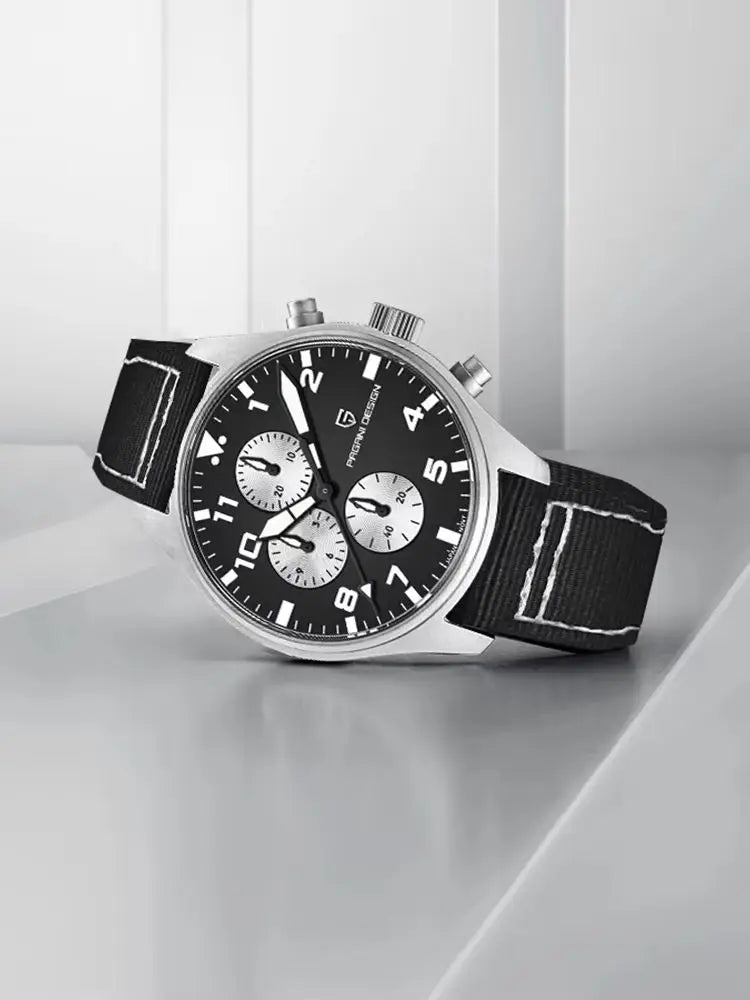 RBB Pilot Chronograph Men’s Quartz Watch – 100M Waterproof, Sapphire Glass, Stainless Steel Luxury Timepiece