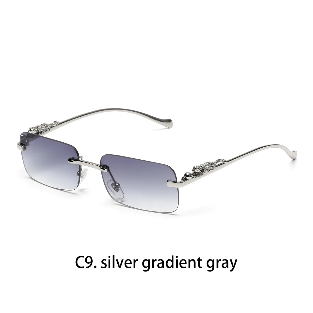 RBB Rimless Square Metal Sunglasses – Unisex UV400 Outdoor Designer Shades