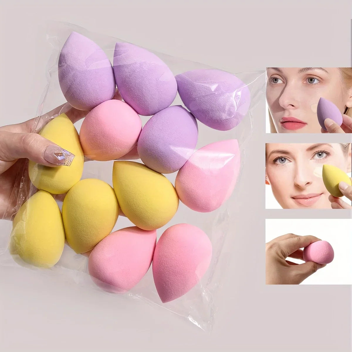 12Pcs Multicolor Makeup Sponge Set – Soft Beauty Blenders for Foundation & Powder