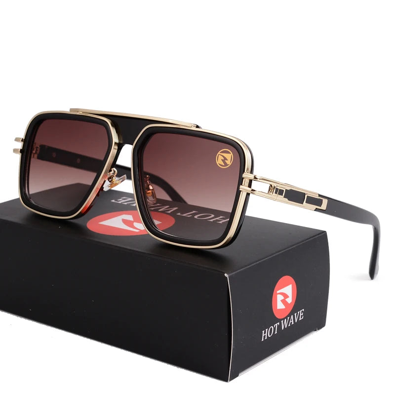 RBB Blue Mirror Square Sunglasses for Men – UV Protection, Vintage Style