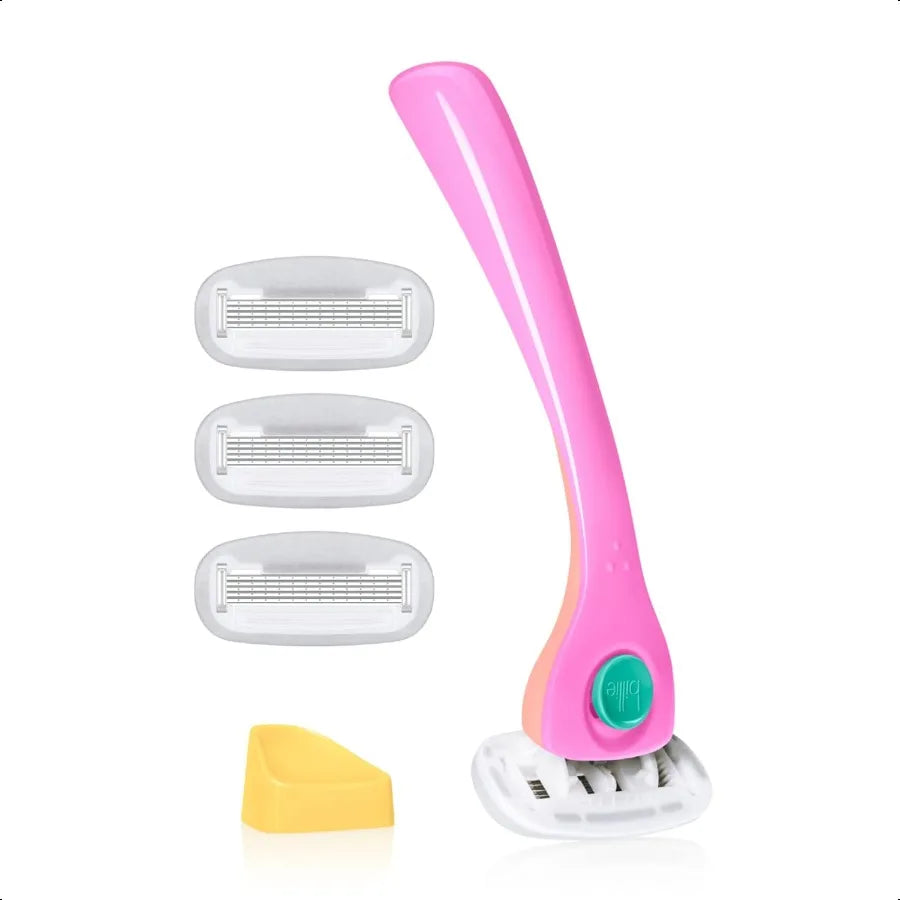 RBB Women's Shave Kit – 5-Blade Razor + 4 Refills & Magnetic Holder (Malibu)