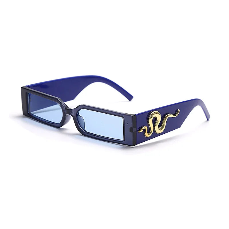 RBB Small Frame Hip Hop Diamond Snake Sunglasses – Retro Square Unisex