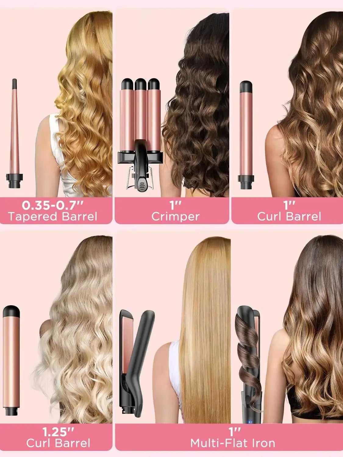 BESTOPE 5-in-1 Curling & Straightening Set