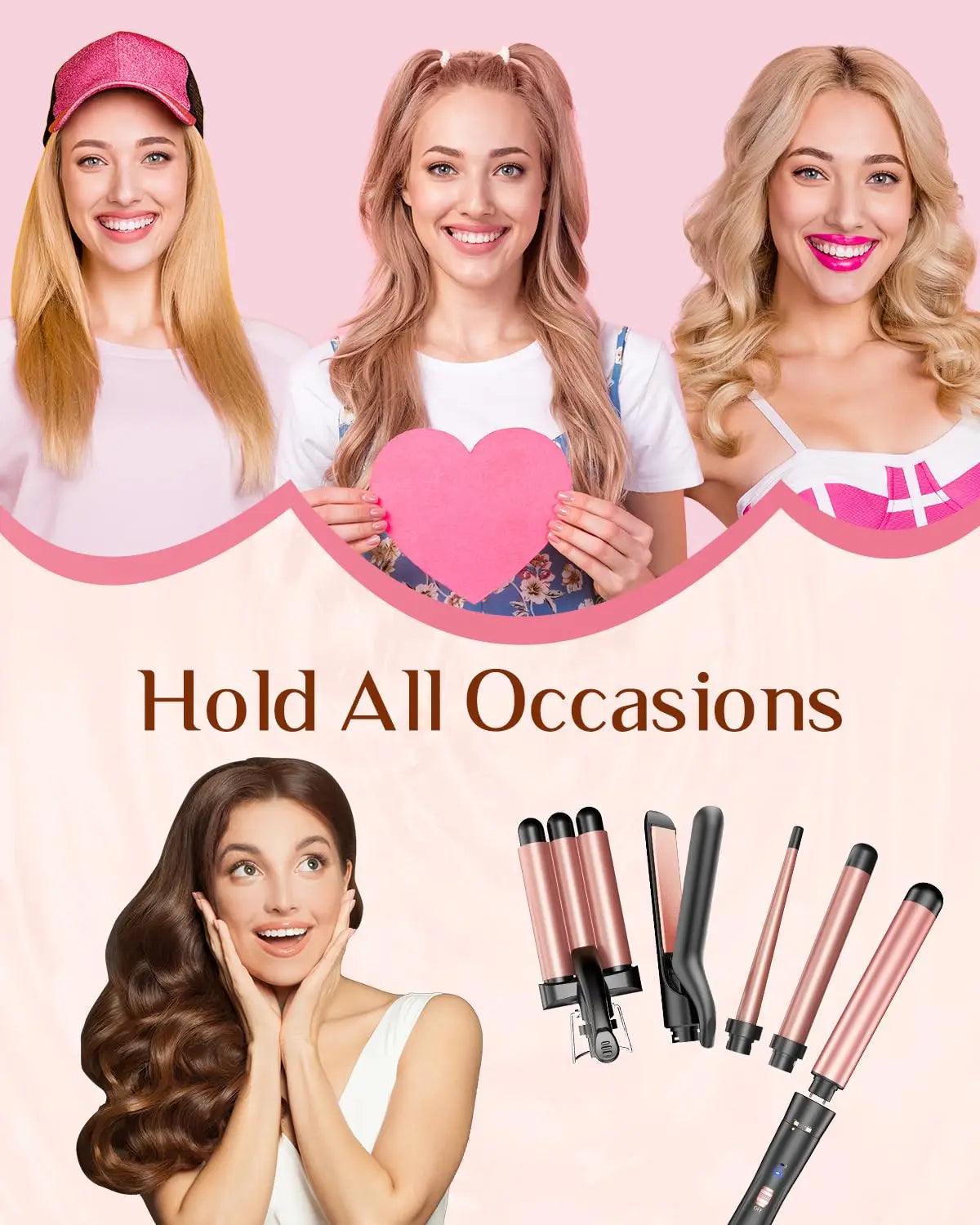 BESTOPE 5-in-1 Curling & Straightening Set