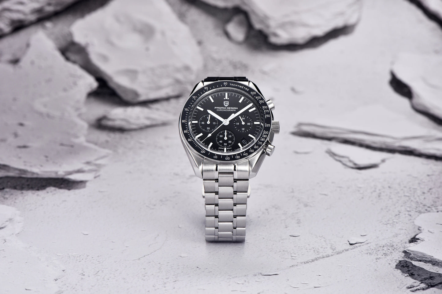 RBB PD-2024 Men’s Luxury Quartz Chronograph – Sapphire Glass, Auto Date, Speed Timer, Stainless Steel Wristwatch