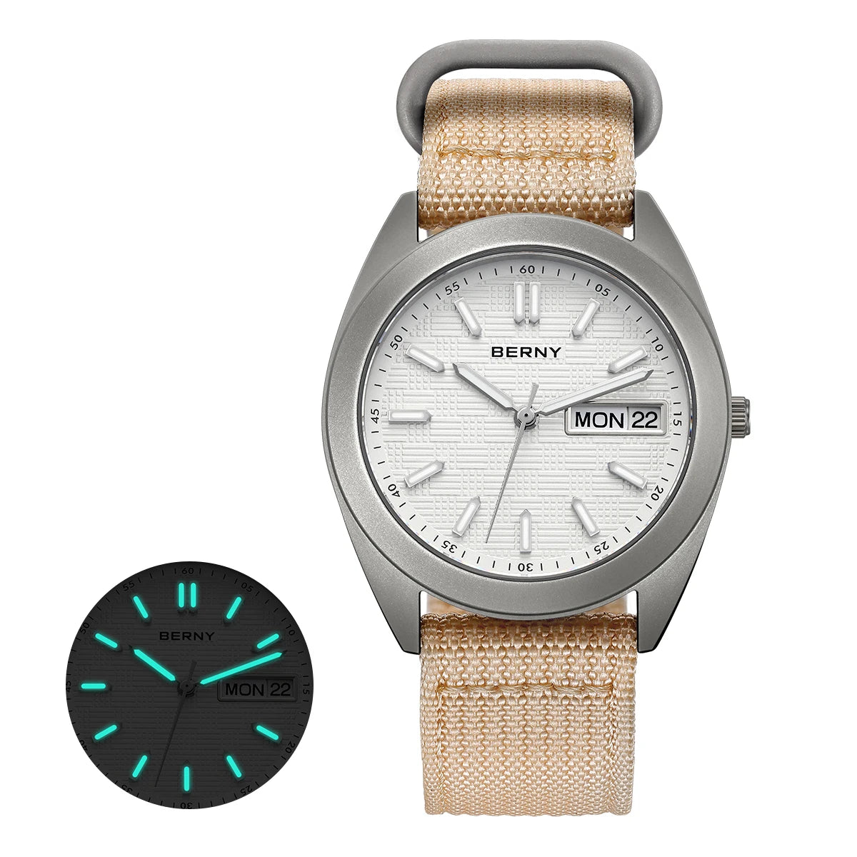 RBB Titanium Men’s Quartz Watch – Date & Week Calendar, Sapphire Crystal, Super Luminous, 38mm, 10ATM Waterproof