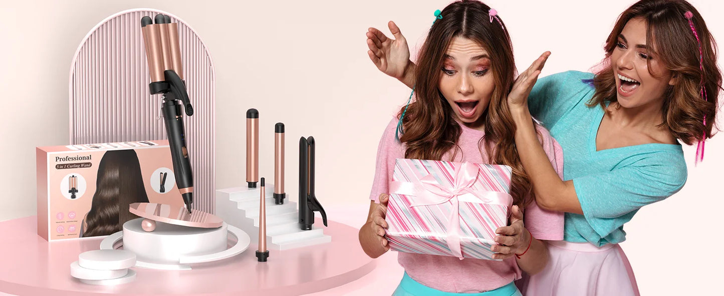 BESTOPE 5-in-1 Curling & Straightening Set