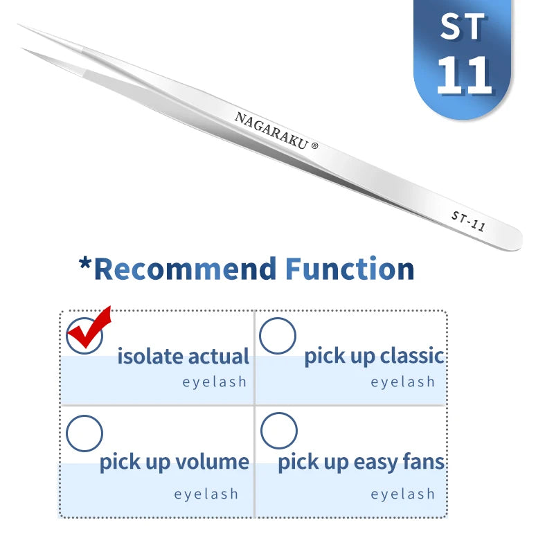 Stainless Steel Eyelash Extension Tweezers – 3D Precision Lash Applicator Tool