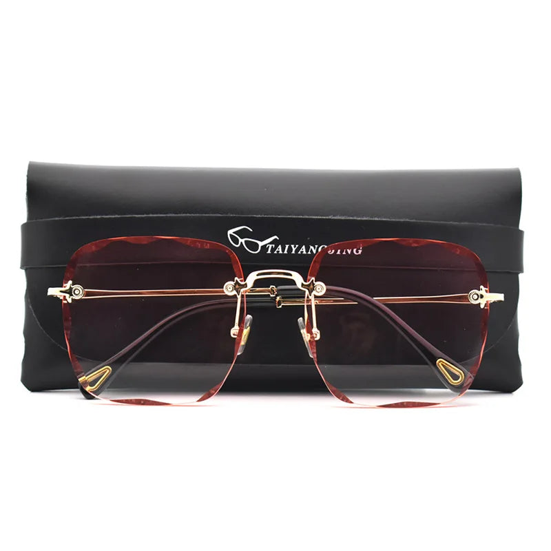 RBB Women’s Rimless Sunglasses – UV400 Gradient Summer Shades