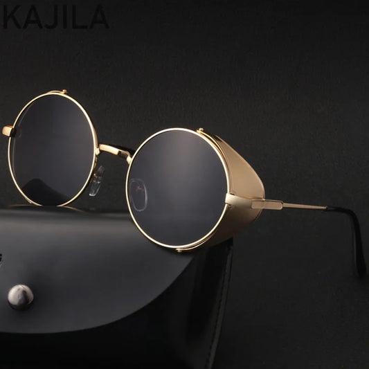 RBB Vintage Round Steampunk Sunglasses – Luxury Punk Sun Glasses for Men