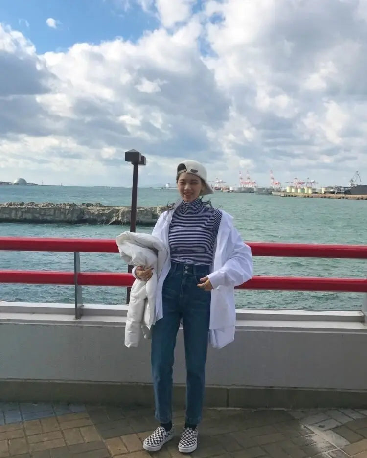 RBB Women's Oversized Minimalist White Shirt – Long Sleeve Button-Up Tunic Blouse