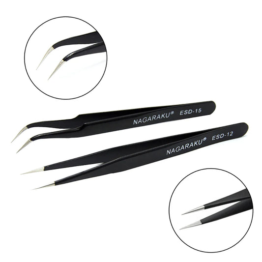 Stainless Steel Eyelash Extension Tweezers – 3D Precision Lash Applicator Tool