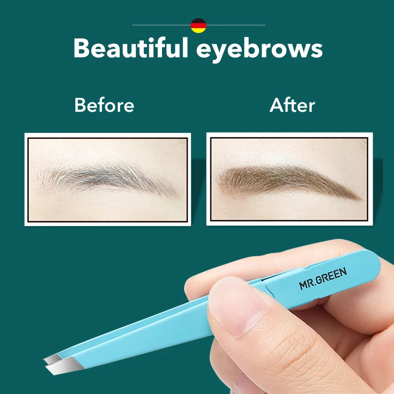 Colorful Stainless Steel Eyebrow Tweezer – Precision Slanted Tip for Fine Hair Removal & Makeup