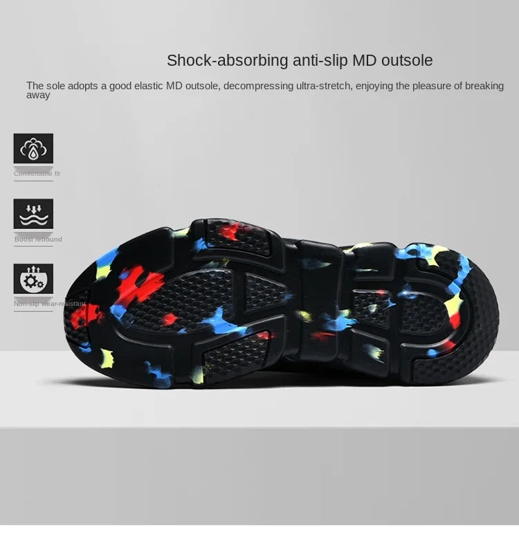 Classic Black High-Top Running Sneakers – Lightweight Slip-On Trainers for Men & Women