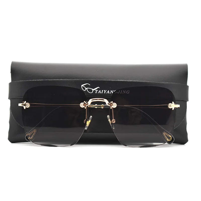 RBB Women’s Rimless Sunglasses – UV400 Gradient Summer Shades