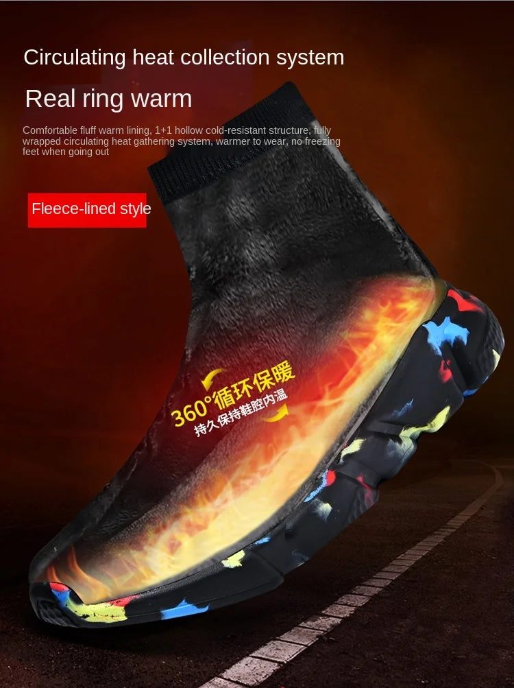 Classic Black High-Top Running Sneakers – Lightweight Slip-On Trainers for Men & Women