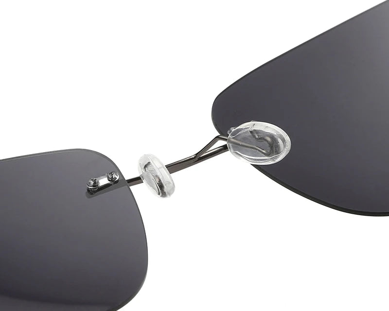 RBB Rimless Square Polarized Sunglasses – Ultralight Pure Titanium Driving Eyewear for Men