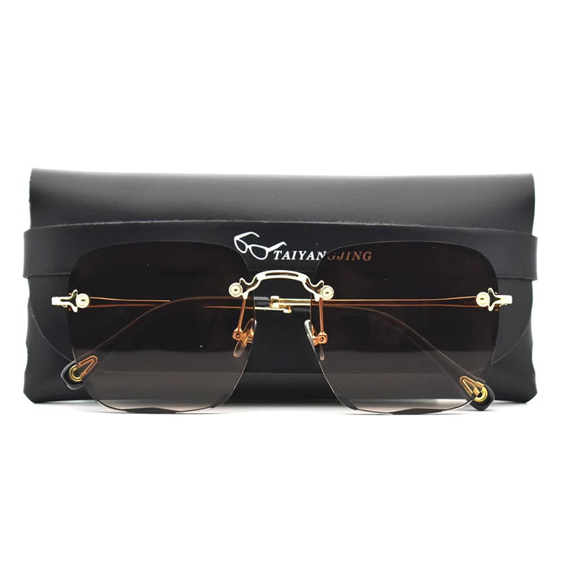 RBB Women’s Rimless Sunglasses – UV400 Gradient Summer Shades