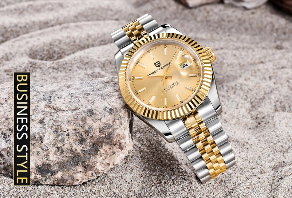 RBB DESIGN PD-1645 V3 Men’s Automatic Mechanical Watch – 42MM Sapphire Glass Stainless Steel Business Timepiece