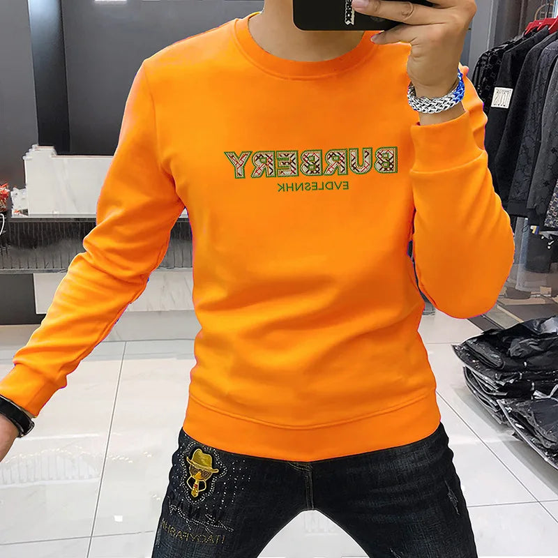 RBB Men’s Cotton Embroidered Pullover Hoodie – Long-Sleeved Sweatshirt Casual Top