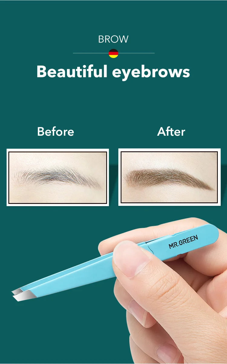 Colorful Stainless Steel Eyebrow Tweezer – Precision Slanted Tip for Fine Hair Removal & Makeup