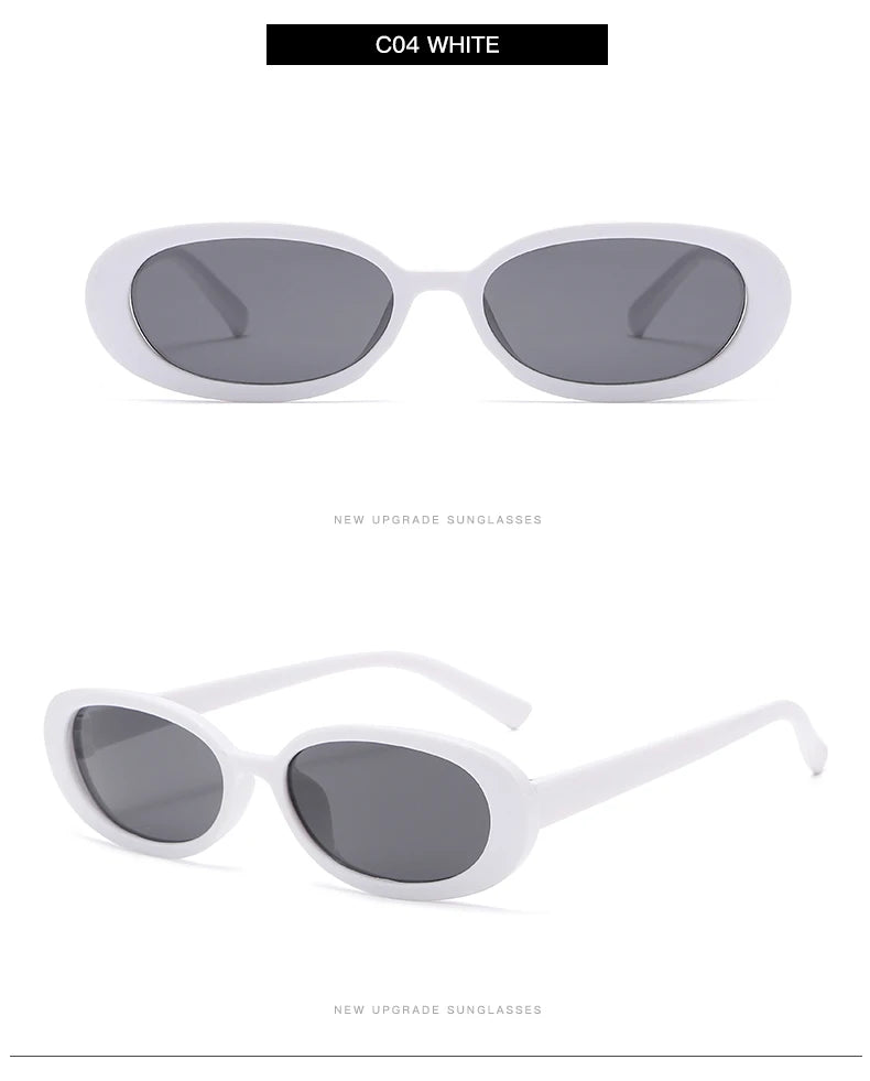 RBB 8-Piece Small Oval Vintage Sunglasses Set for Women – Retro UV400 Classic Shades