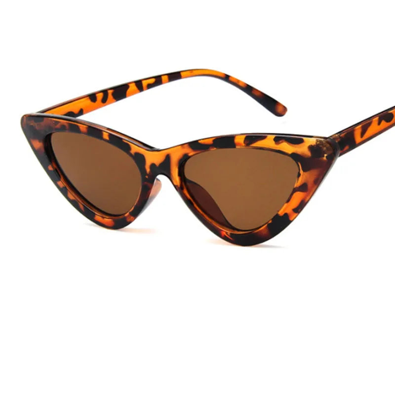 RBB Women’s Cat Eye Vintage Sunglasses – UV400 Small Triangle Leopard Frame