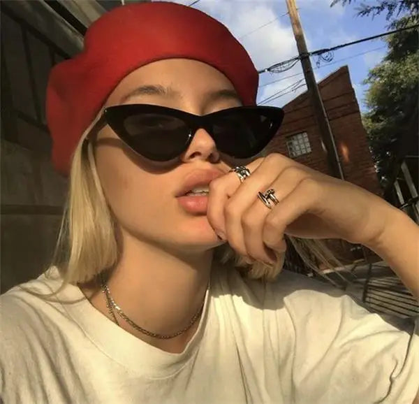 RBB Women’s Cat Eye Vintage Sunglasses – UV400 Small Triangle Leopard Frame