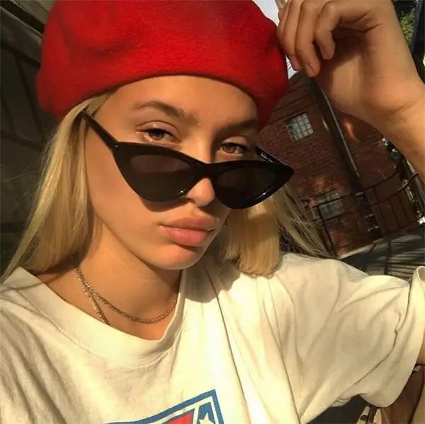 RBB Women’s Cat Eye Vintage Sunglasses – UV400 Small Triangle Leopard Frame