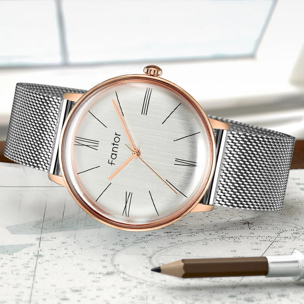 RBB Minimalist Luxury Quartz Men's Watch – Waterproof Mesh Wristwatch for Men | Relogio Masculino