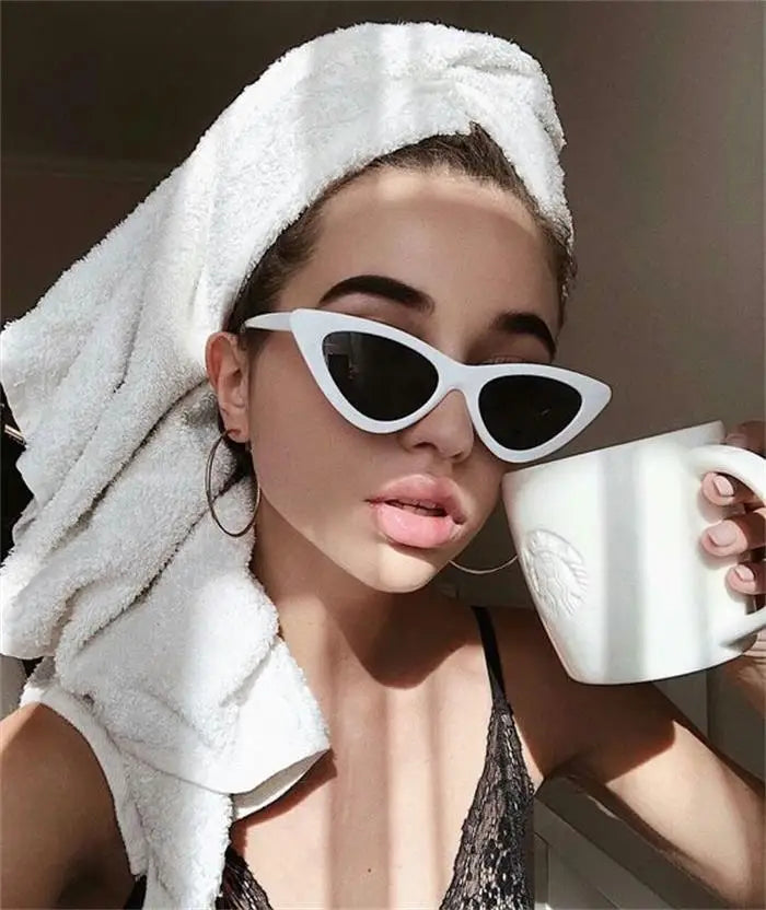 RBB Women’s Cat Eye Vintage Sunglasses – UV400 Small Triangle Leopard Frame