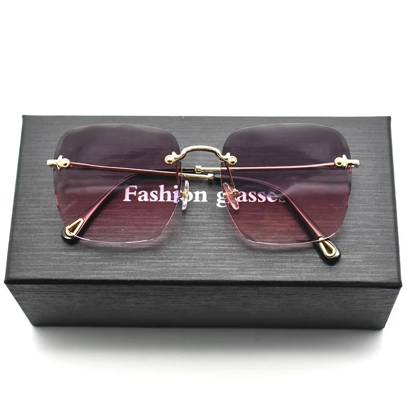 RBB Women’s Rimless Sunglasses – UV400 Gradient Summer Shades