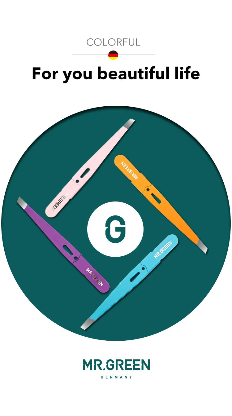 Colorful Stainless Steel Eyebrow Tweezer – Precision Slanted Tip for Fine Hair Removal & Makeup