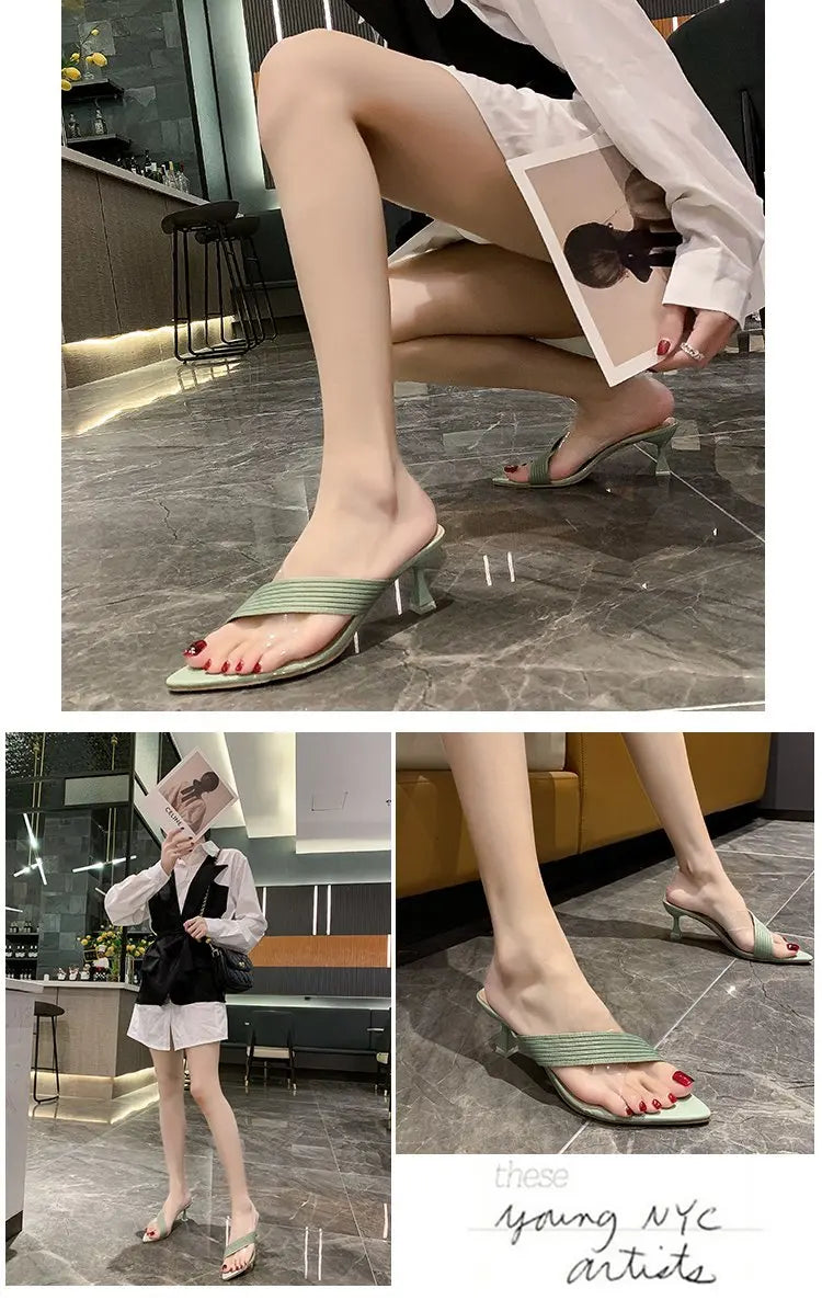 RBB Women’s Summer Pumps & Slides 2024 – Sexy Slip-On High Heels in Yellow, Green, Beige